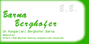 barna berghofer business card